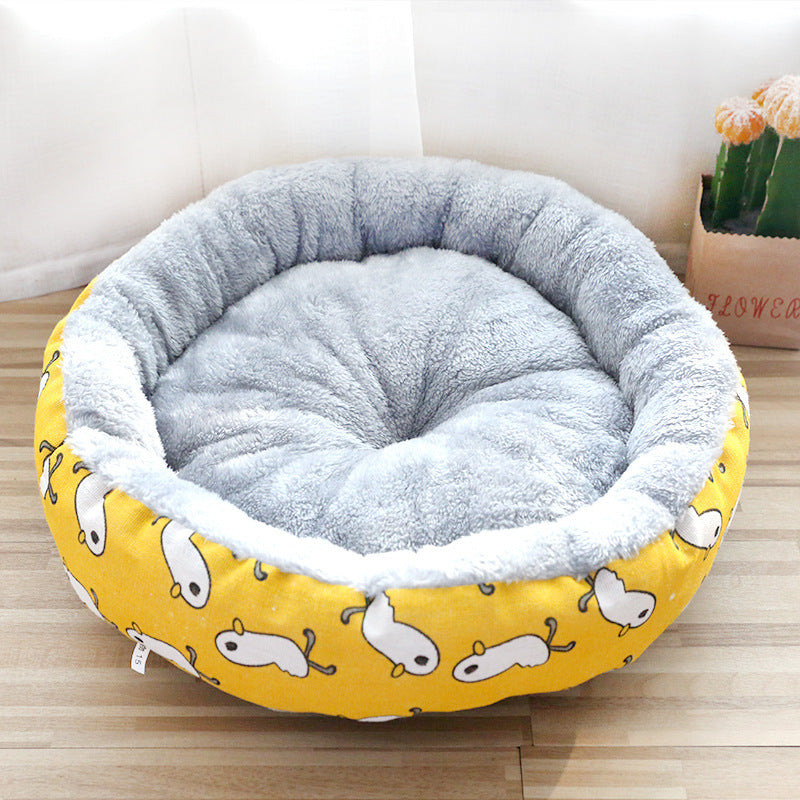 Cozy Round Pet Bed-Soft & Snug Comfort