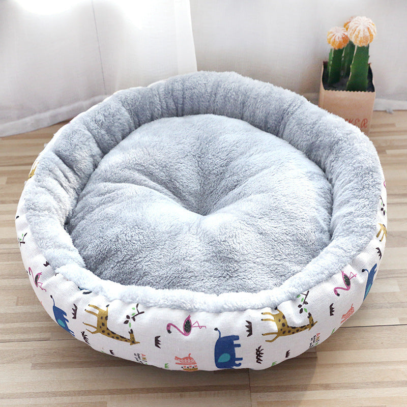 Cozy Round Pet Bed-Soft & Snug Comfort
