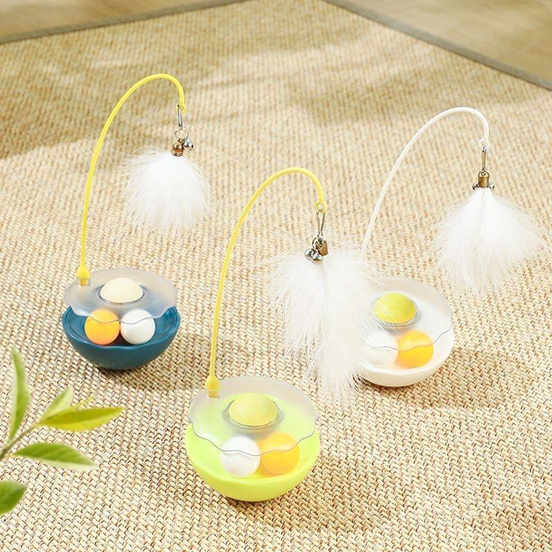 Interactive Cat Tumbler Toy - Feather Balance Ball for Endless Fun
