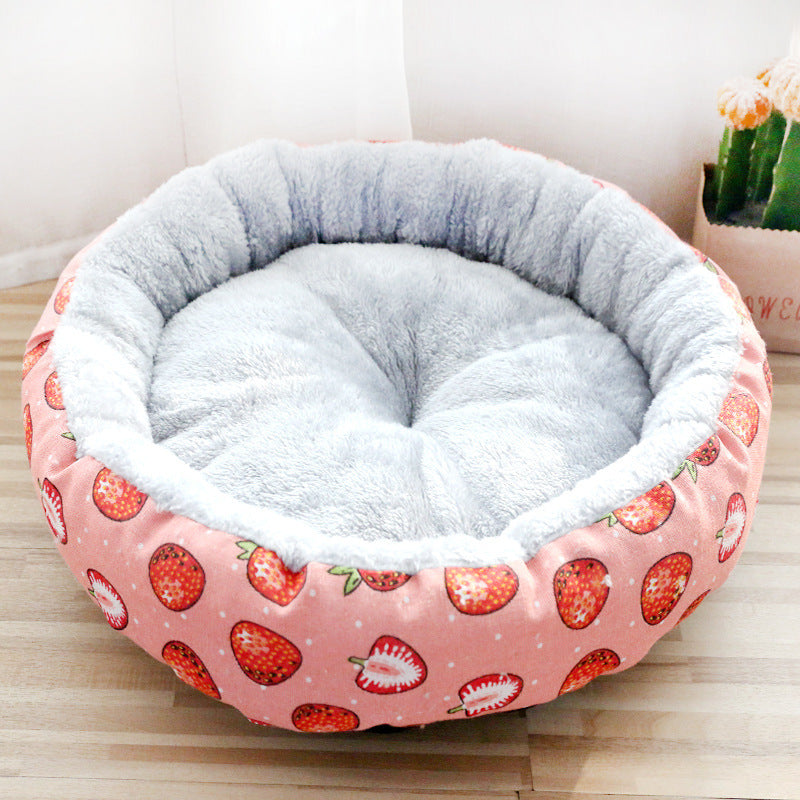 Cozy Round Pet Bed-Soft & Snug Comfort