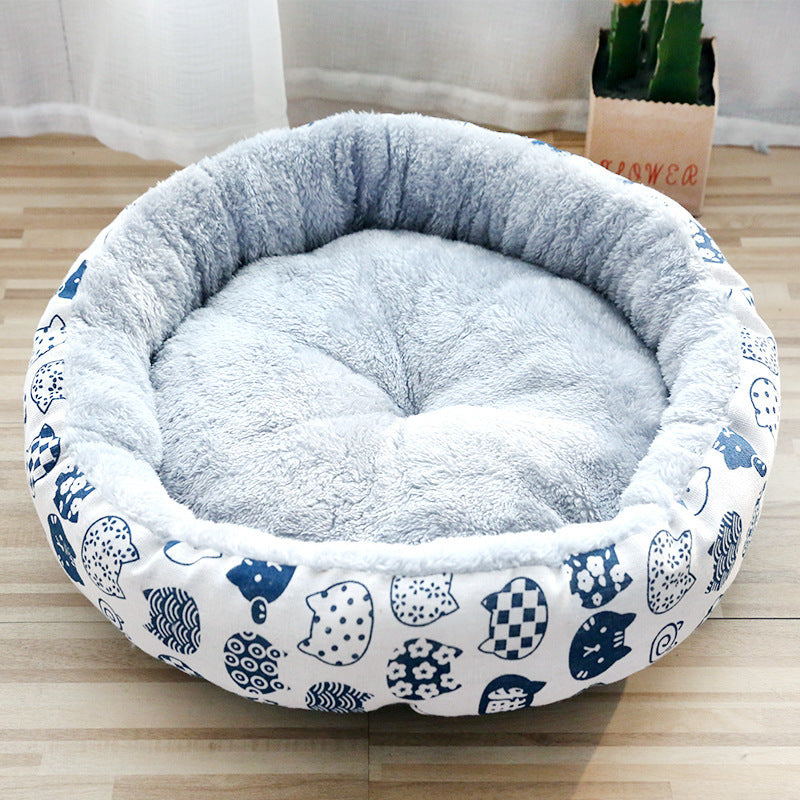 Cozy Round Pet Bed-Soft & Snug Comfort