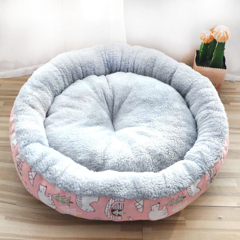 Cozy Round Pet Bed-Soft & Snug Comfort