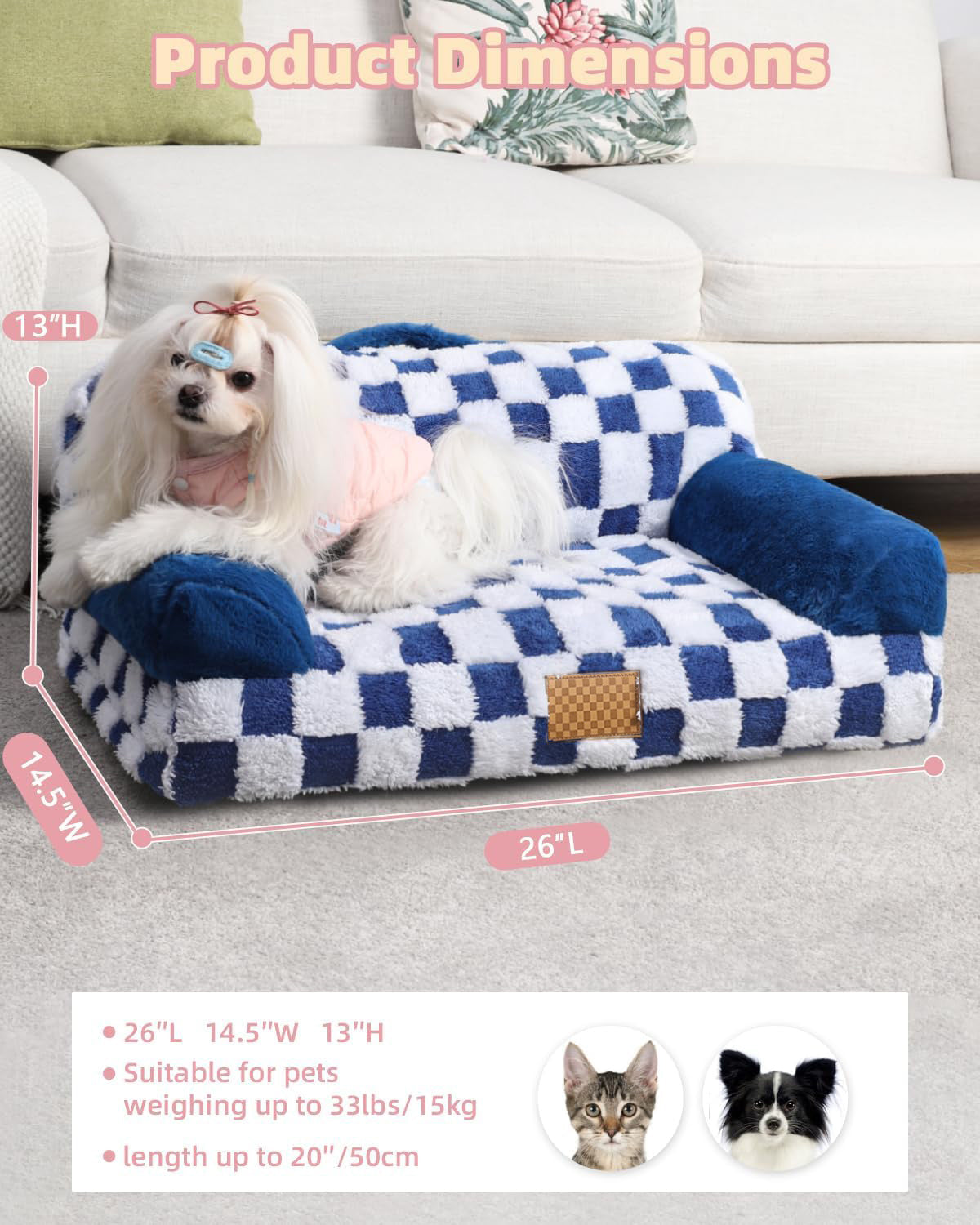 Luxury Sofa Pet Bed-Plush, Washable & Cozy